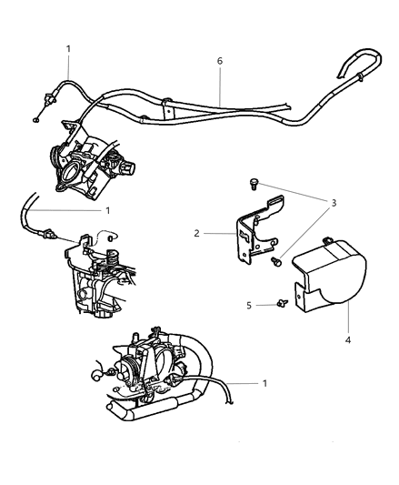 2002 Chrysler Sebring Throttle Cable Diagram for 4591669AB