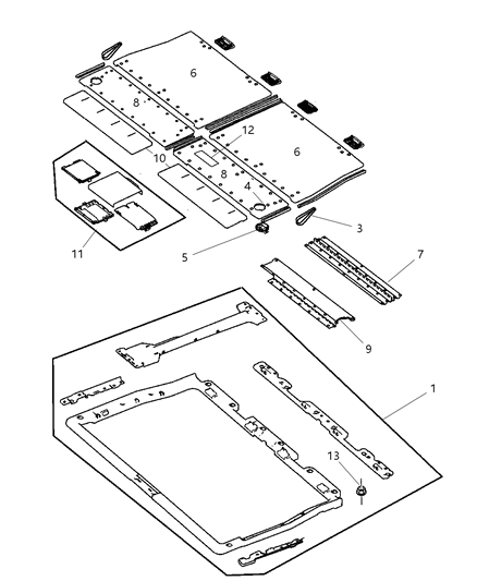 2005 Chrysler Town & Country Door Load Floor Front Diagram for 1DJ74XDHAA