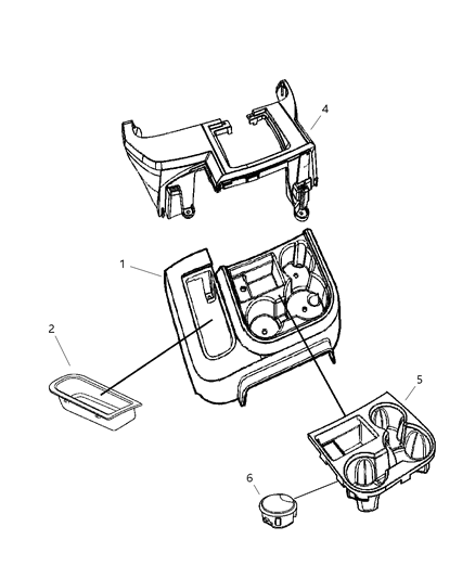 2007 Dodge Ram 3500 Cab Chassis Console Floor Front Diagram 2 - Thumbnail