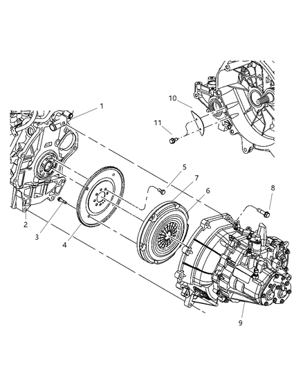 2004 Chrysler PT Cruiser Conventional, Clutch & Pressure Plate Diagram 3 - Thumbnail