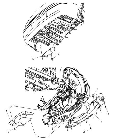 2006 Dodge Charger Belly Pan Front Diagram for 4806104AC