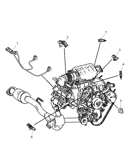 2008 Dodge Nitro Sensors - Engine Diagram 1 - Thumbnail