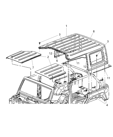 2008 Jeep Wrangler Hard Top Diagram 2 - Thumbnail