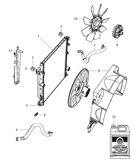 2012 Jeep Liberty Radiator & Related Parts Diagram 2 - Thumbnail