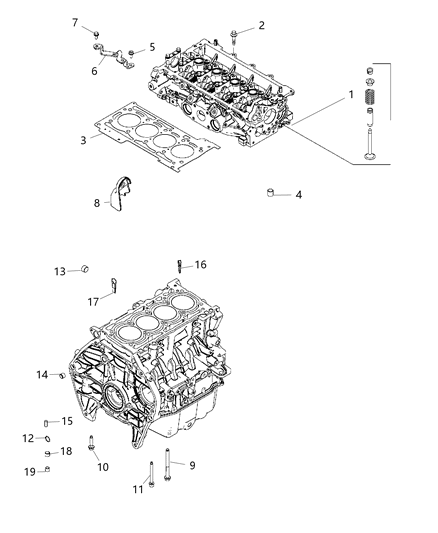 2020 Jeep Renegade Cylinder Head Diagram for 68476394AA