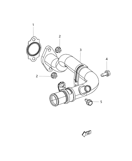 2015 Chrysler 200 Tube Water Inlet Diagram for 5047484AC