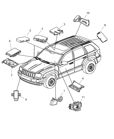 2007 Jeep Grand Cherokee Control Module Diagram for 5026187AG