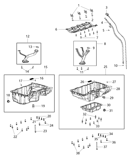 2021 Jeep Cherokee Indicator Engine Oil Level Diagram for 4893555AD