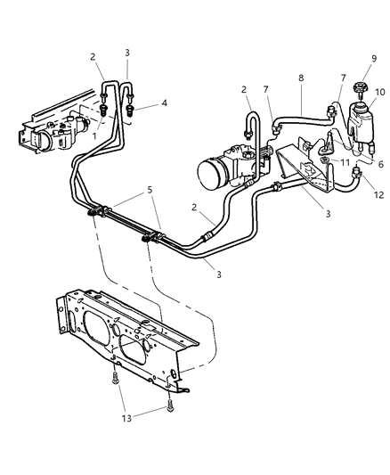 2000 Jeep Cherokee Power Steering Hoses And Reservoir Diagram 2 - Thumbnail