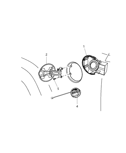 2010 Jeep Commander Fuel Filler Housing & Door Diagram