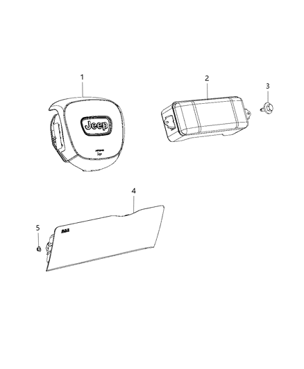 2017 Jeep Grand Cherokee Air Bag Driver, Driver Side Diagram for 5XU983X9AB