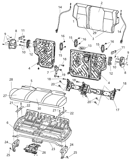 2010 Jeep Grand Cherokee Bezel, Gray, Rear Center Diagram for WT35XDVAA