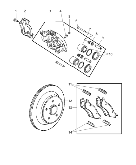 2005 Dodge Ram 1500 Caliper Piston Diagram for 5139916AA
