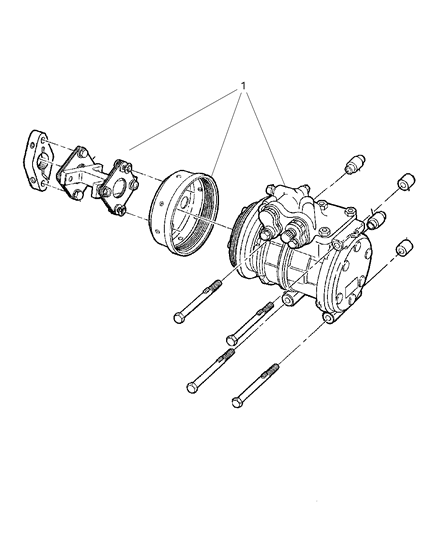 1999 Jeep Grand Cherokee Compressor, Air Conditioning Diagram 1 - Thumbnail