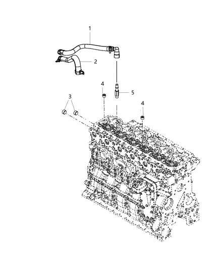 2019 Ram 2500 Heater Hose Diagram for 68322483AA