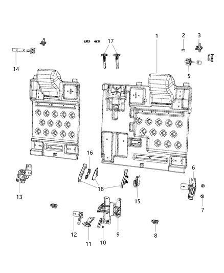 2012 Chrysler 300 Rear Seat - Split Seat Back Diagram