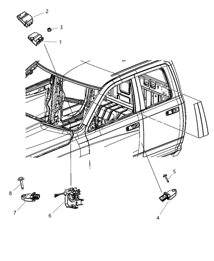2009 Dodge Ram 1500 Sensor Angle Sensor / Clockspring Kit Diagram for 68050845AA