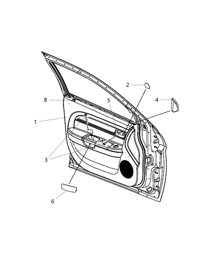 2012 Dodge Avenger Bezel Mirror Opening Cover Diagram for 1TA23DX9AC