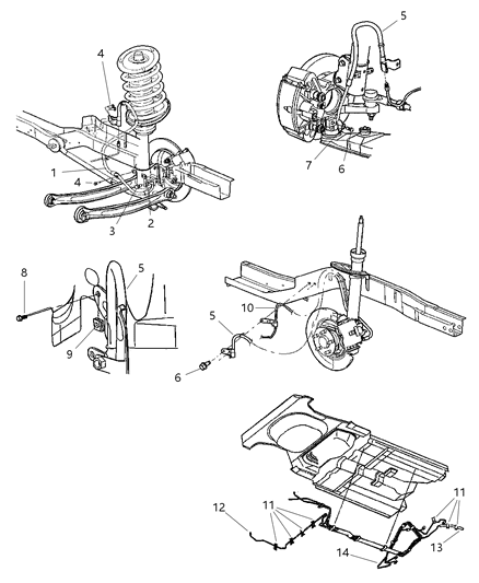 2001 Dodge Neon Lines & Hoses, Brake Diagram 1 - Thumbnail