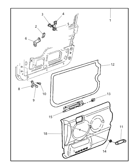 2002 Jeep Wrangler Check Front Door Diagram for 55176339AB