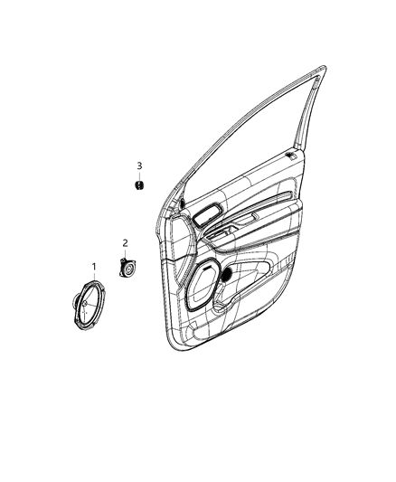 2021 Dodge Durango Speakers, Door Diagram 1 - Thumbnail