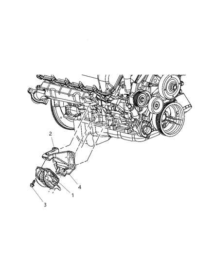 2007 Dodge Ram 3500 Pickup Mounts, Front Diagram 1 - Thumbnail