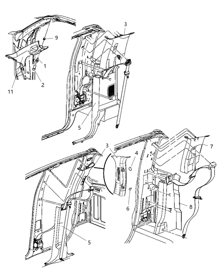 2010 Dodge Ram 3500 Cab Chassis Interior Moldings And Pillars Diagram