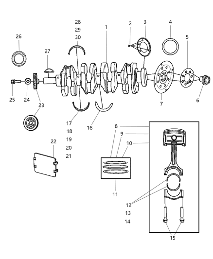 2007 Dodge Caliber Piston Diagram for 5191336AA