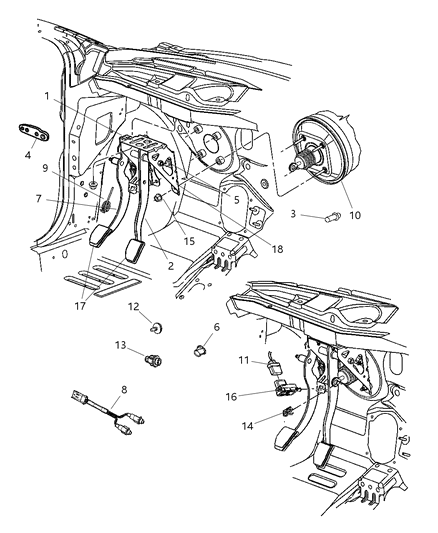2007 Chrysler PT Cruiser Clutch Pedal Diagram 4 - Thumbnail