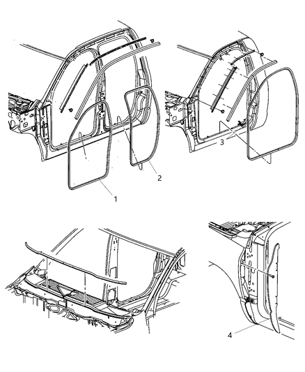 2019 Ram 3500 Cab Chassis Body Weatherstrips & Seals Diagram