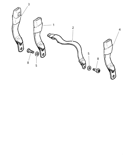 1997 Dodge Ram 1500 Seat Belt Front Driver, Power Diagram for 5EX66TK5