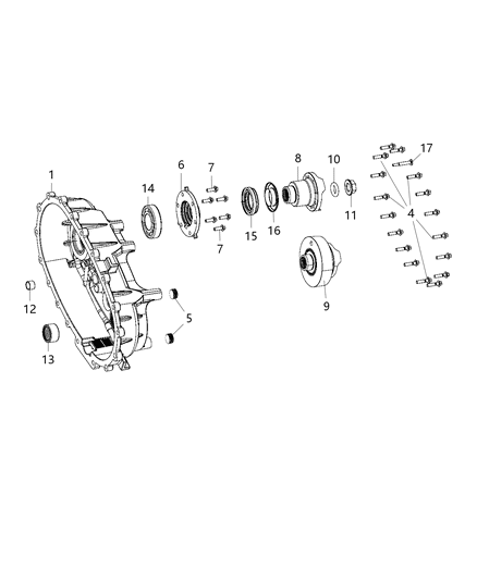 2007 Jeep Wrangler Rear Case & Related Parts Diagram 2 - Thumbnail