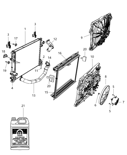 2011 Dodge Challenger Hose Radiator Outlet Diagram for 5039042AC