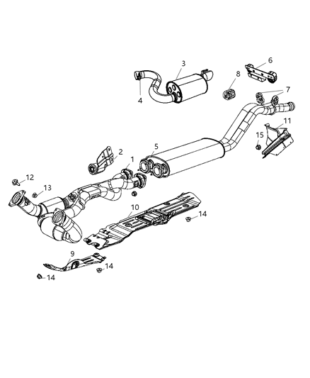 2009 Jeep Grand Cherokee Exhaust System Diagram 3 - Thumbnail