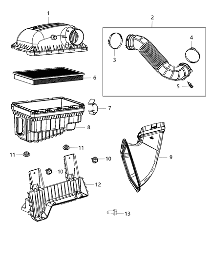 2014 Ram 3500 Cab Chassis Air Cleaner Diagram 1 - Thumbnail