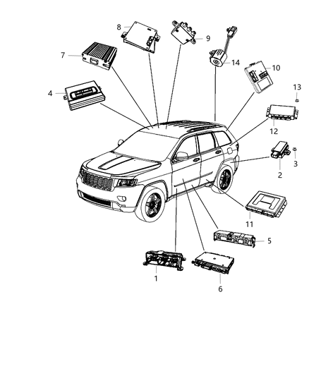 2013 Jeep Grand Cherokee Module Active Dampening Diagram for 56029455AD