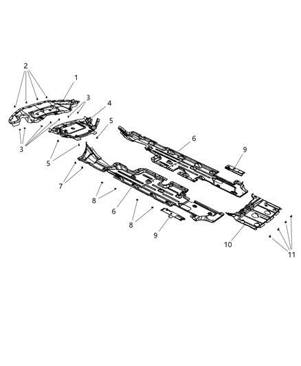 2011 Chrysler 300 Shield Torque Box Diagram for 68089434AA