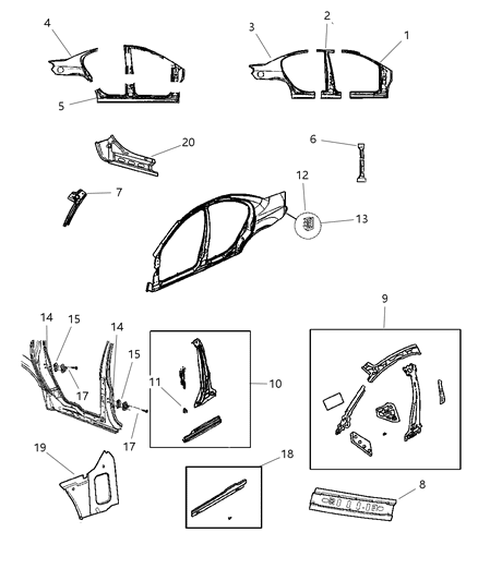 2001 Dodge Neon Aperture Panels Diagram 1 - Thumbnail