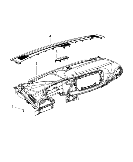 2020 Chrysler Voyager Instrument Panel & Structure Diagram 1 - Thumbnail
