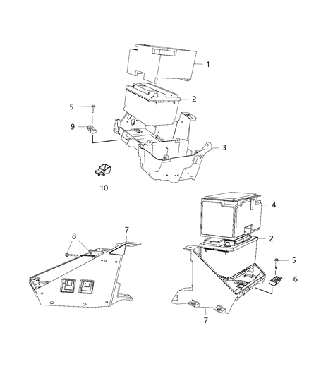 2016 Ram 3500 Cab Chassis Battery Tray & Support Diagram 2 - Thumbnail