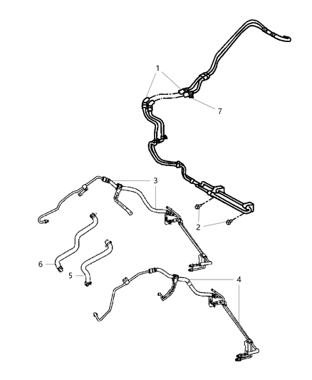2010 Jeep Compass Hose Power Steering Pressure And Return Diagram for 5105087AG