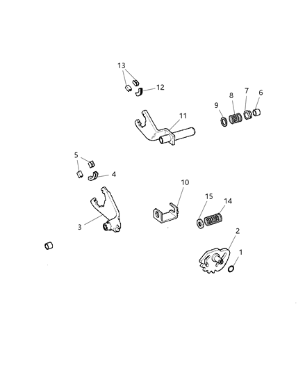 2006 Dodge Dakota Pad Shift Fork Range Diagram for 5080327AA