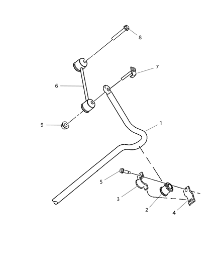 2004 Chrysler PT Cruiser Stabilizer Link, Rear Diagram for 4656934AB