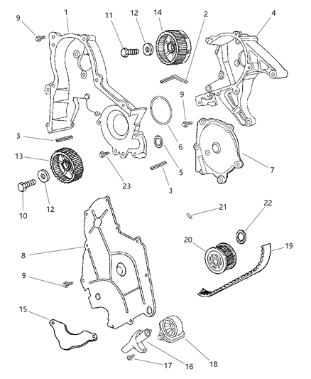 1999 Dodge Intrepid Timing Belt / Chain & Cover Diagram 3 - Thumbnail