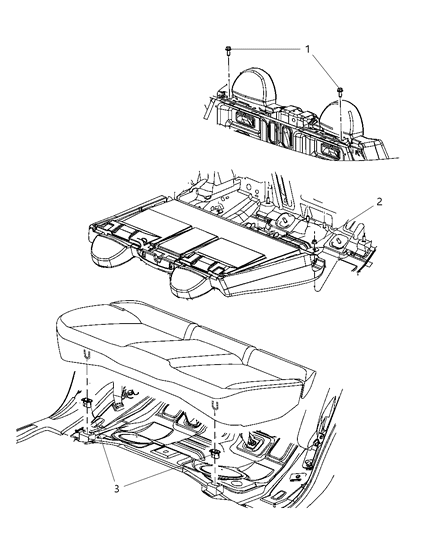 2010 Chrysler Sebring Second Row - Rear Seats Diagram 1 - Thumbnail