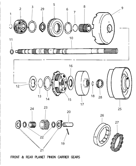 1999 Dodge Durango Gear Train & Intermediate Shaft Diagram 2 - Thumbnail