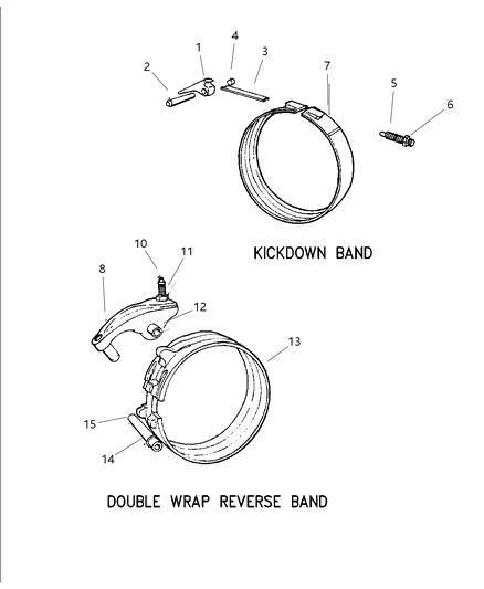 1999 Dodge Durango Bands, Reverse & Kickdown With Linkage Diagram 1 - Thumbnail