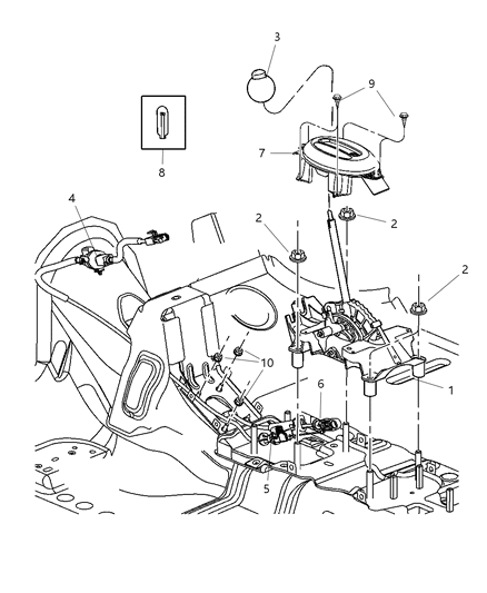 2007 Chrysler PT Cruiser Gearshift Control of Automatic Transmission Diagram 2 - Thumbnail