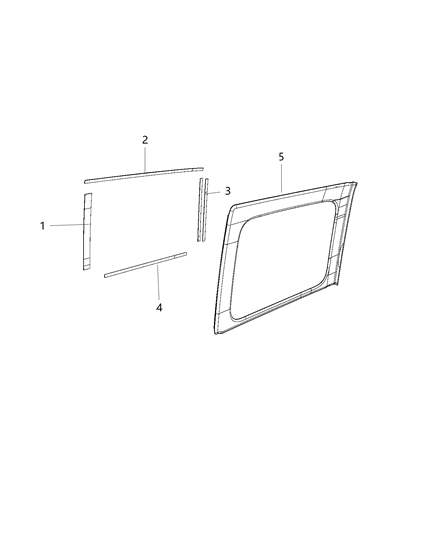 2018 Jeep Wrangler All-new Model Headliner Quarter Window Diagram