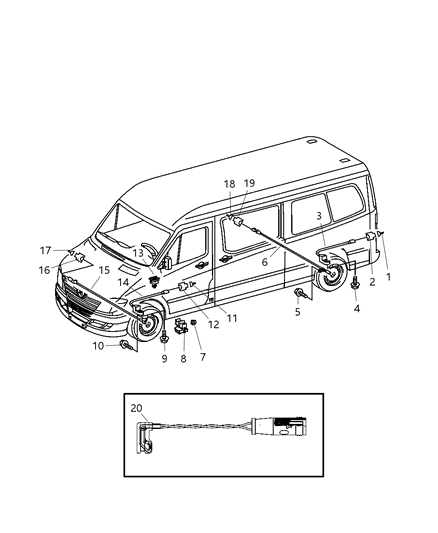 2008 Dodge Sprinter 3500 Sensor Wheel Speed Diagram for 68013833AA